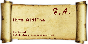 Hirs Aléna névjegykártya